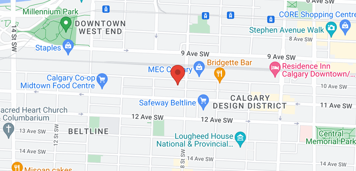 map of 2805, 901 10 Avenue SW
